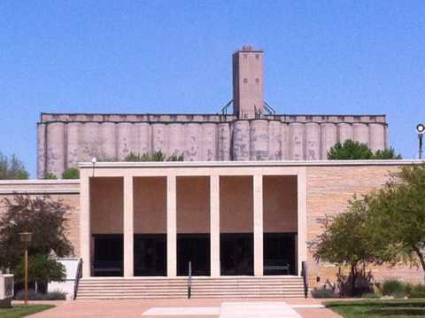 Grain elevator behind