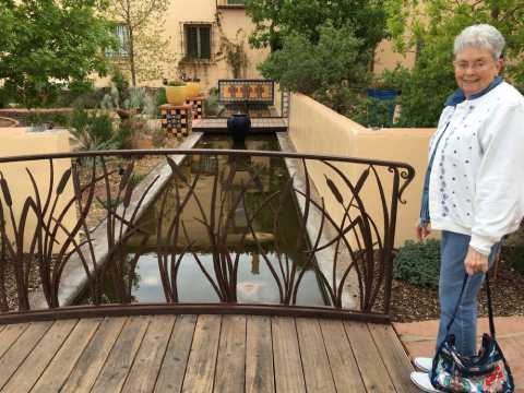 Carolee inspects the grounds